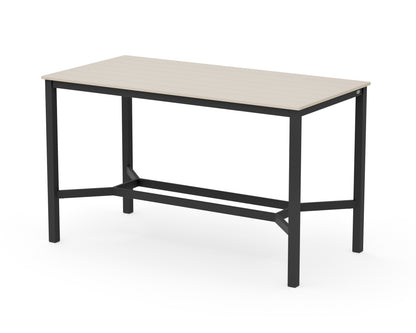 POLYWOOD Main Street 36 x 72 Bar Table in Black / Sand