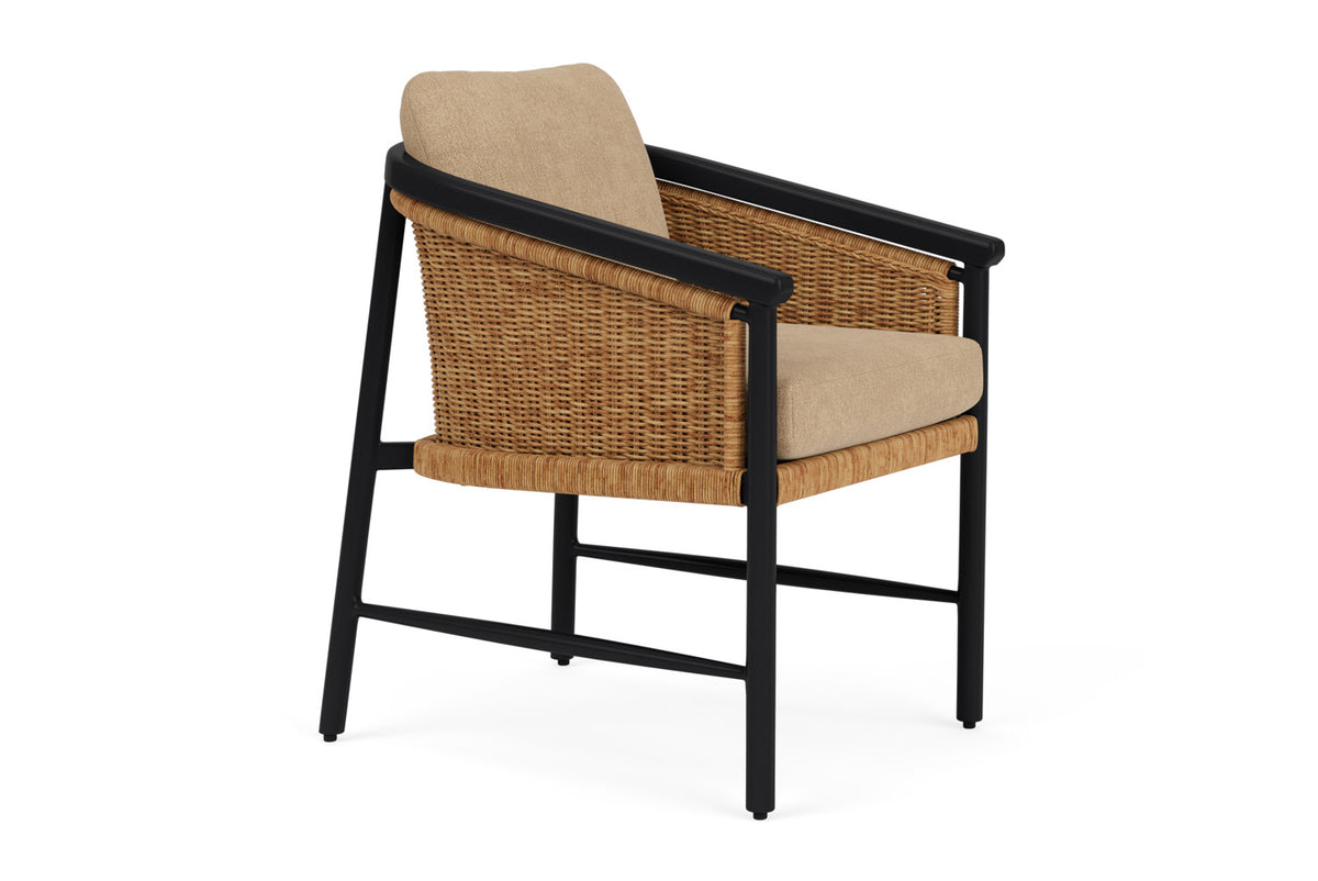 Lloyd Flanders Galloway Dining Armchair with Hayden Sand fabric, view 3