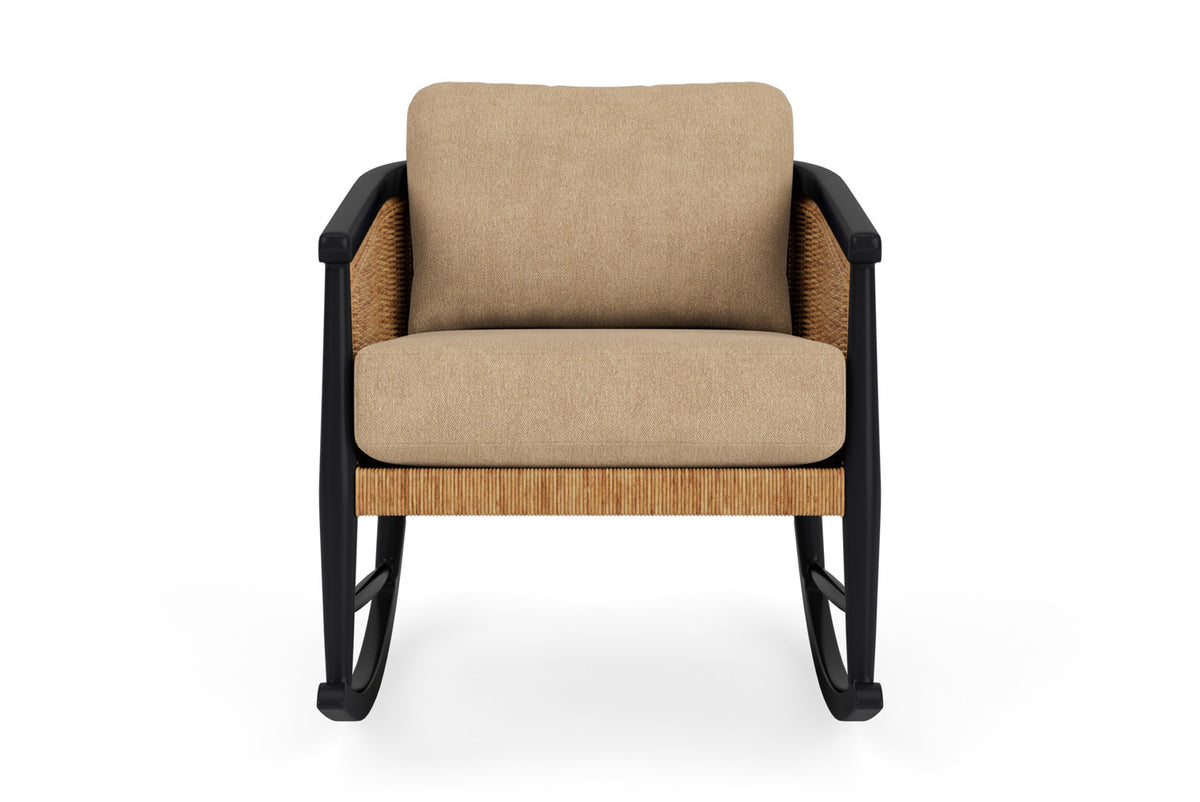 Lloyd Flanders Galloway Lounge Rocker with Hayden Sand fabric