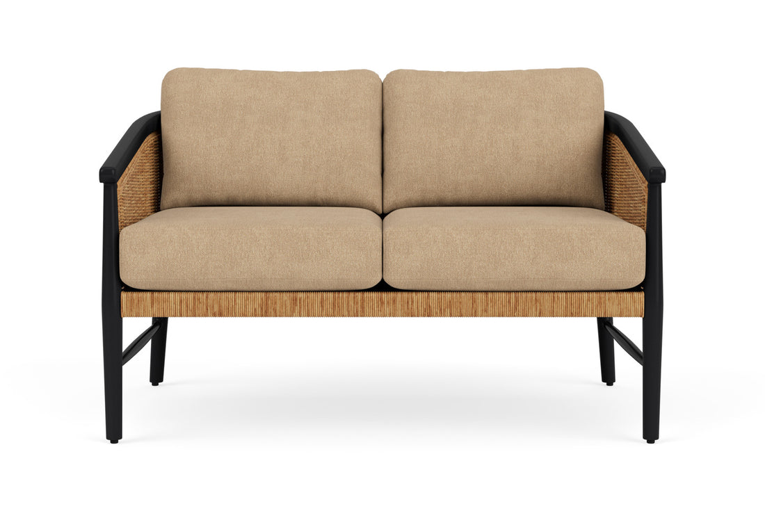 Lloyd Flanders Galloway Conversation Set with Hayden Sand fabric