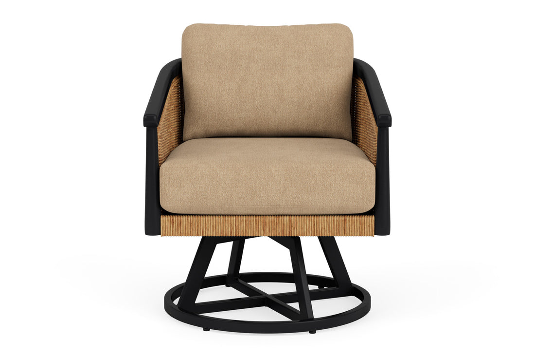 Lloyd Flanders Galloway Swivel Lounge Chair with Hayden Sand fabric
