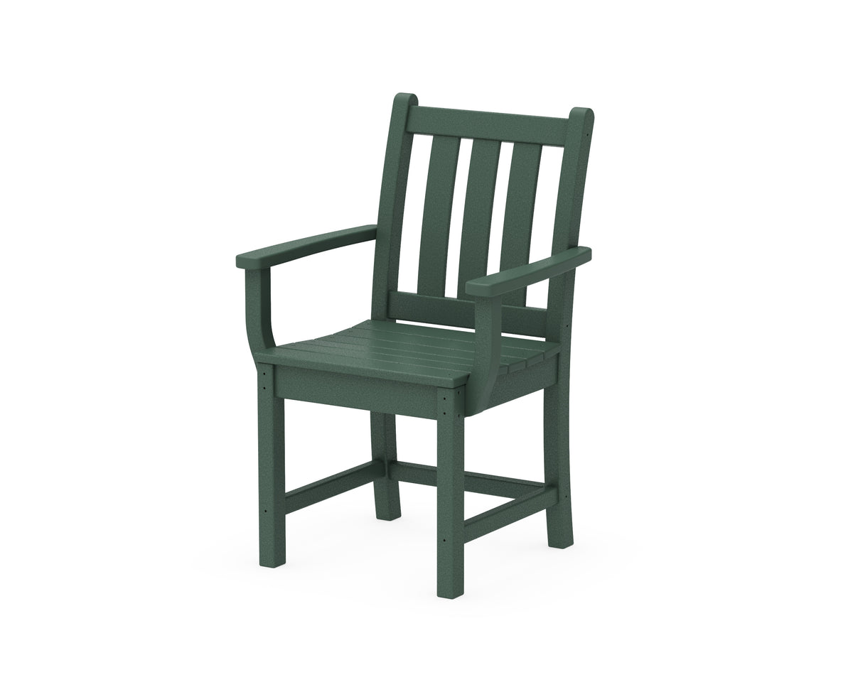 POLYWOOD Traditional Garden Dining Arm Chair in Green