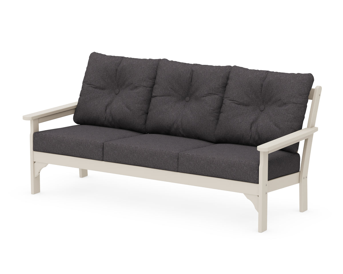 POLYWOOD Vineyard Deep Seating Sofa in Sand / Ash Charcoal