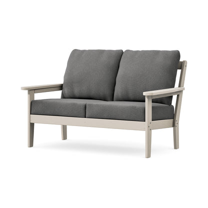 POLYWOOD Cottage Deep Seating Loveseat in Sand / Ash Charcoal