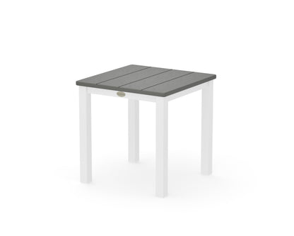 POLYWOOD Main Street 18" Side Table in White / Slate Grey