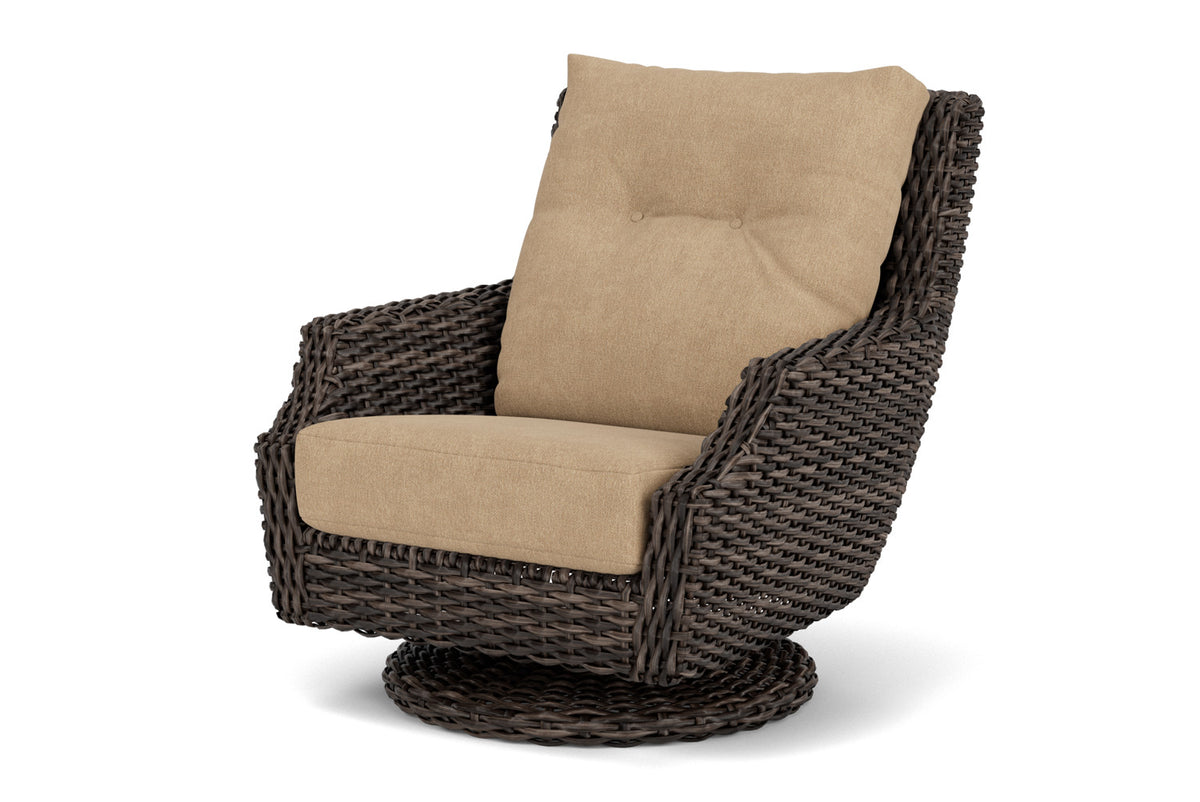 Lloyd Flanders Largo High Back Swivel Rocker with Hayden Sand fabric, view 10