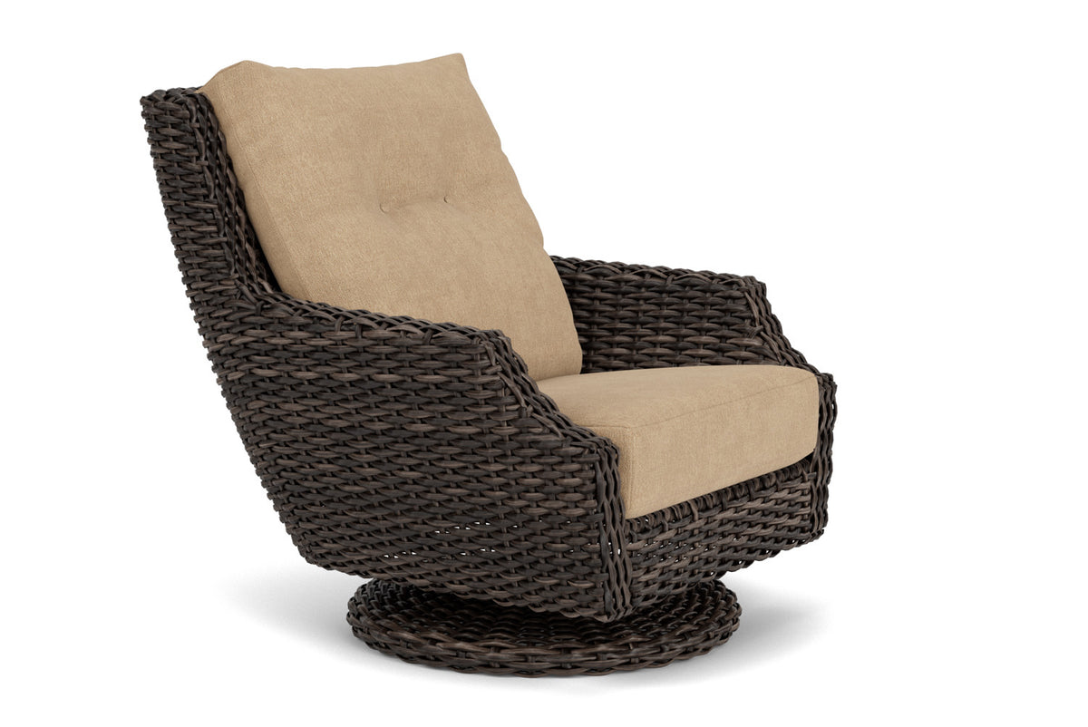 Lloyd Flanders Largo High Back Swivel Rocker with Hayden Sand fabric, view 3