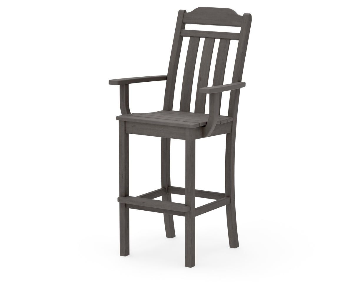 POLYWOOD Cottage Bar Arm Chair in Driftwood