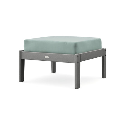POLYWOOD Braxton Deep Seating Ottoman in Slate Grey / Spa