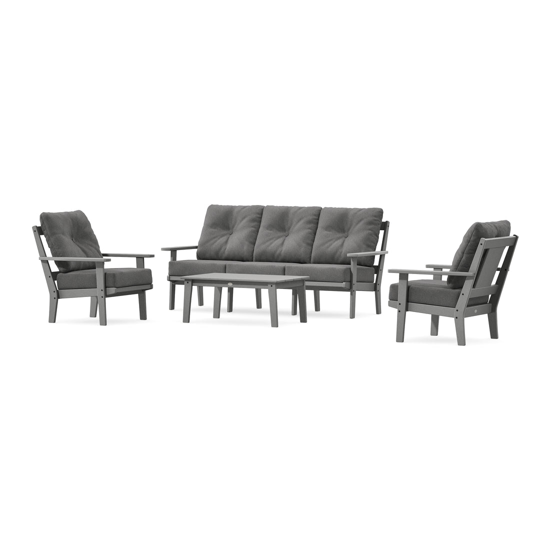 POLYWOOD Prairie 4-Piece Deep Seating Set with Sofa in Slate Grey