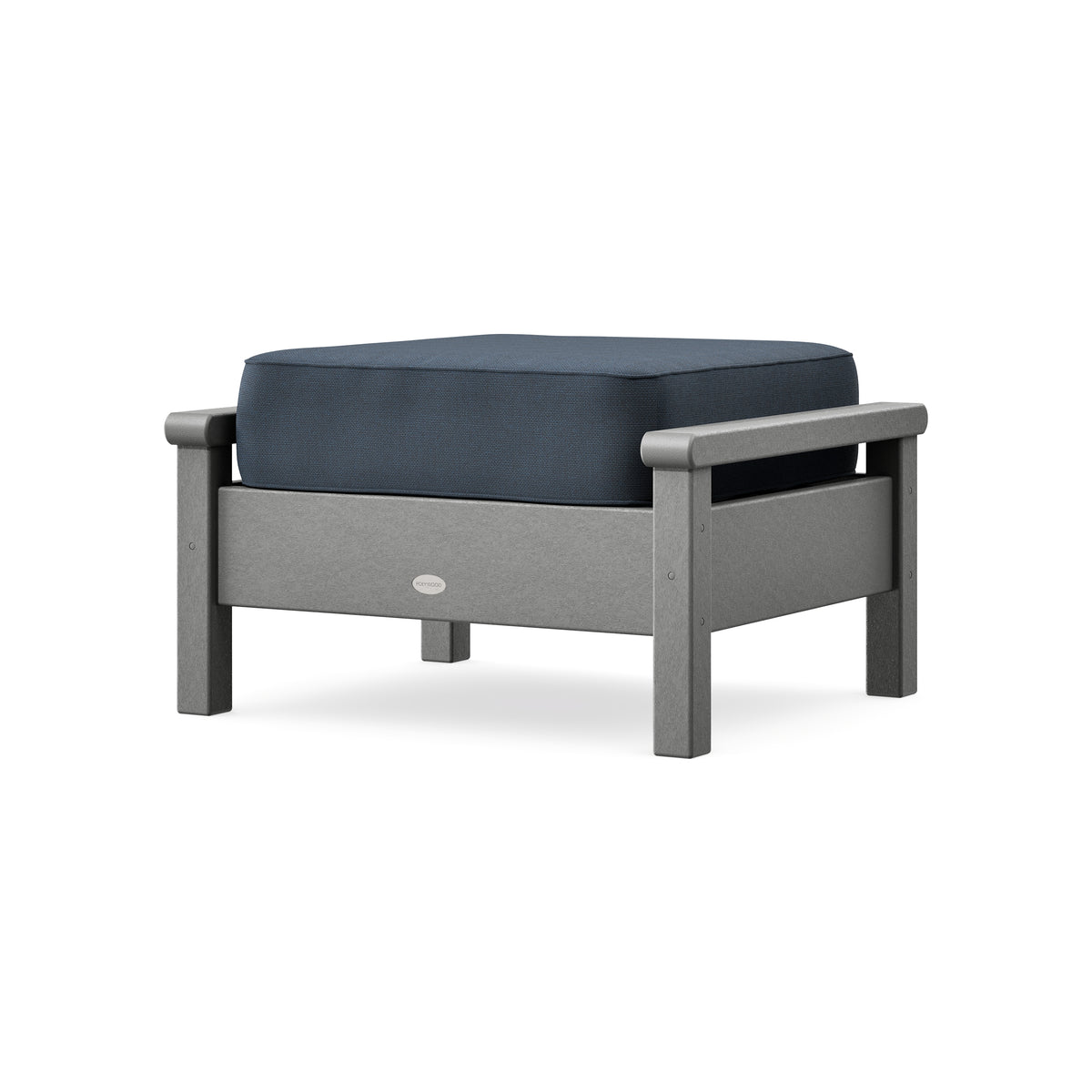 POLYWOOD Harbour Deep Seating Ottoman in Slate Grey / Marine Indigo