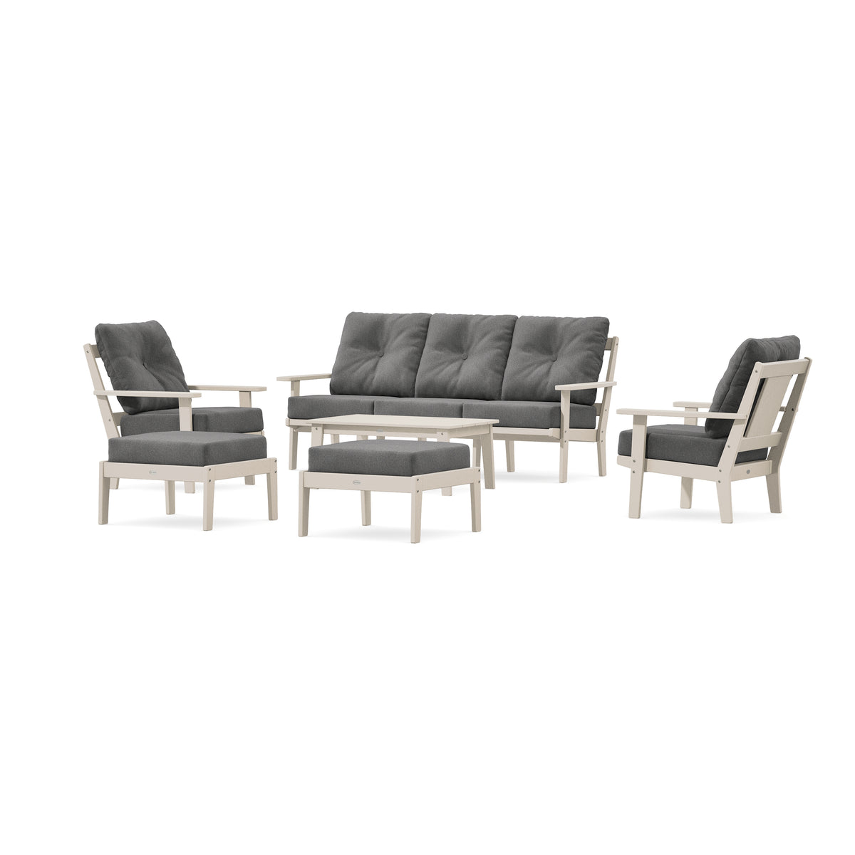POLYWOOD Prairie 6-Piece Lounge Sofa Set in Sand
