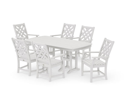 POLYWOOD Wovendale Arm Chair 7-Piece Dining Set in Vintage White
