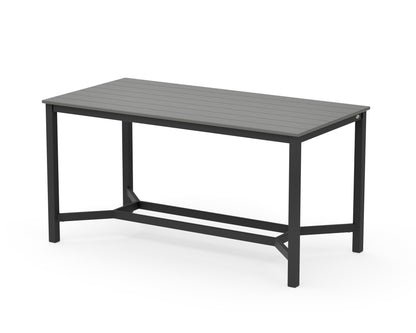 POLYWOOD Main Street 36 x 72 Counter Table in Black / Slate Grey