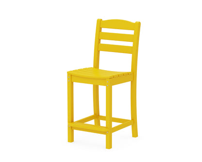 POLYWOOD La Casa Café Counter Side Chair in Lemon
