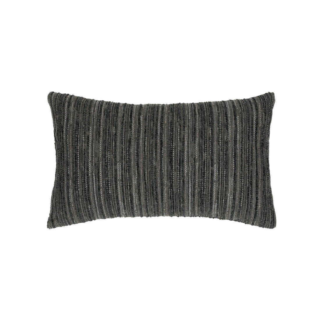 Elaine Smith Luxe Stripe Charcoal outdoor pillow, gray and charcoal