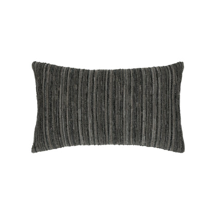 Elaine Smith Luxe Stripe Charcoal Outdoor Pillow - front