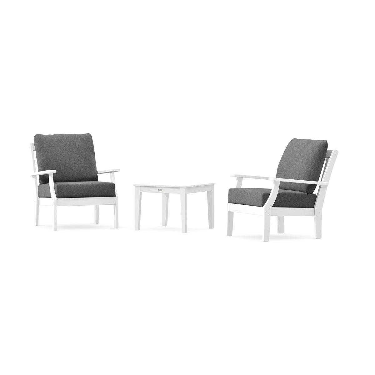 POLYWOOD Braxton 3-Piece Deep Seating Set in White