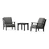 POLYWOOD Chinoiserie 3-Piece Deep Seating Set in Black