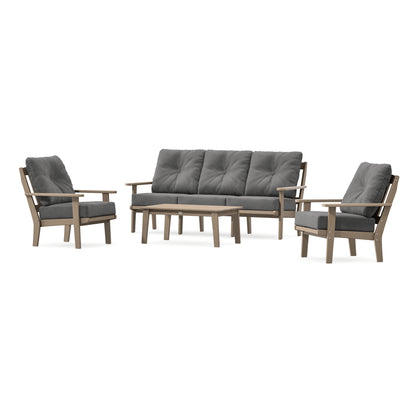 POLYWOOD Mission 4-Piece Deep Seating Set with Sofa in Vintage Sahara
