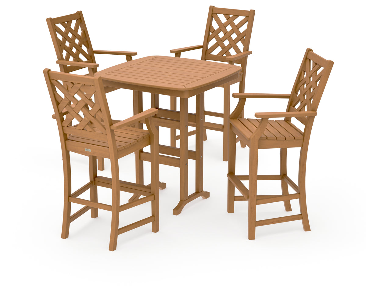 POLYWOOD Country Living Wovendale 5-Piece Bar Set in Natural
