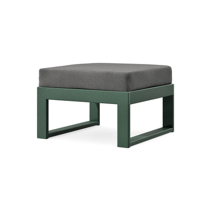 POLYWOOD Modular Ottoman - Modern in Green / Ash Charcoal