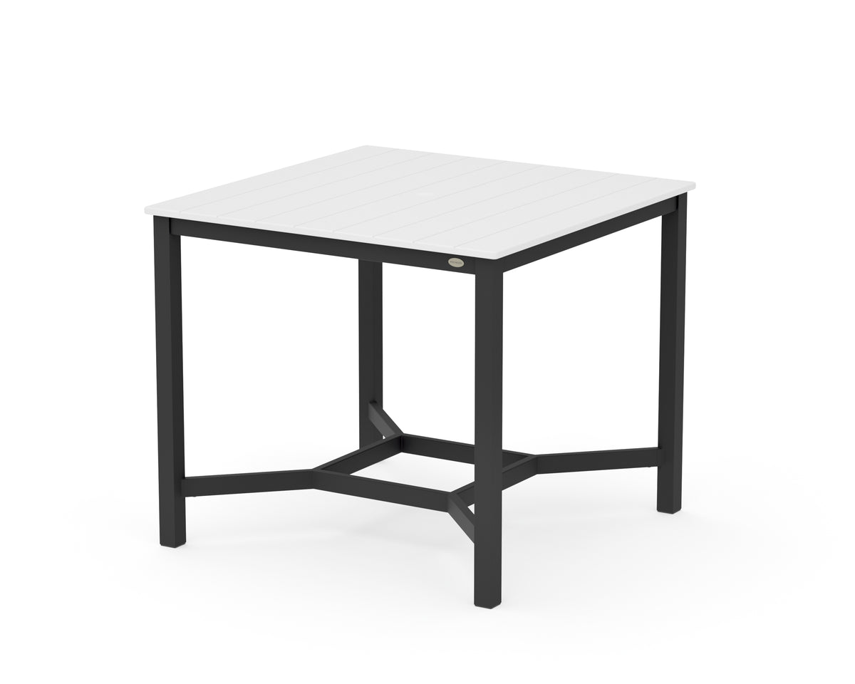 POLYWOOD Main Street 42 x 42 Counter Table in Black / White