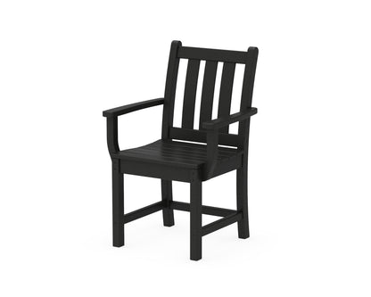 POLYWOOD Traditional Garden Dining Arm Chair in Black