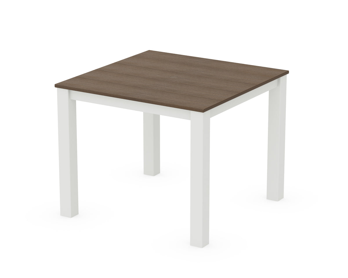 POLYWOOD Parsons 38" X 38" Dining Table in White / Kona