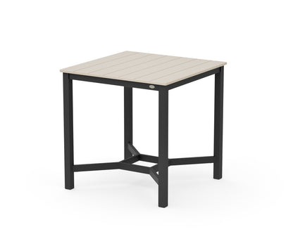 POLYWOOD Main Street 36 x 36 Counter Table in Black / Sand