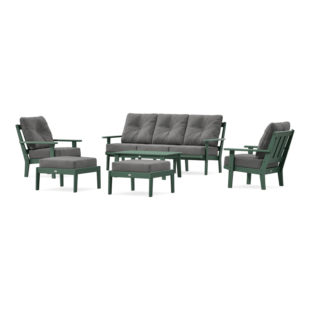 POLYWOOD Oxford 6-Piece Lounge Sofa Set in Green