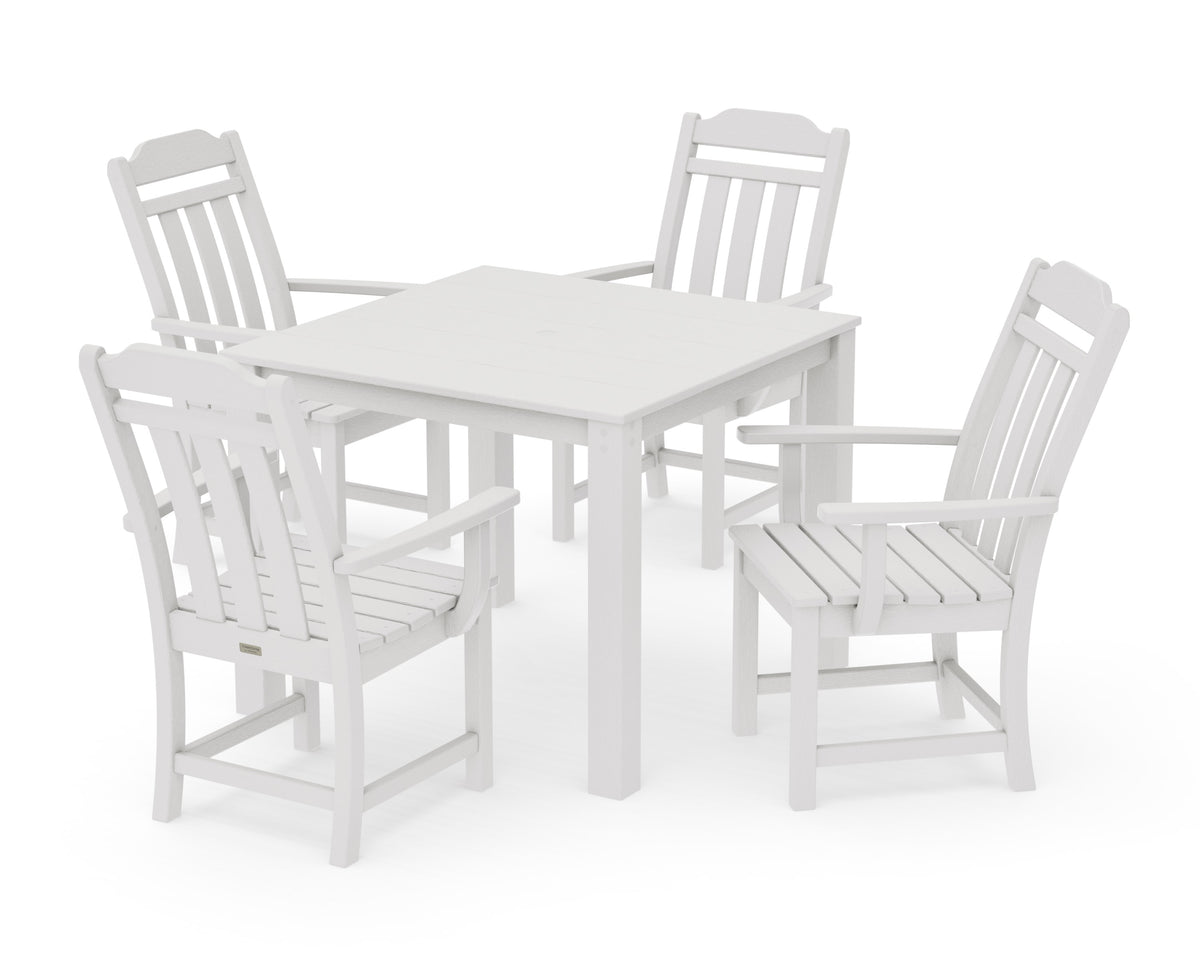 POLYWOOD Cottage 5-Piece Parsons Dining Set in Vintage White