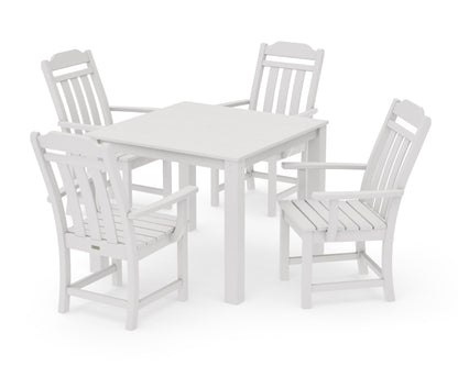 POLYWOOD Cottage 5-Piece Parsons Dining Set in Vintage White