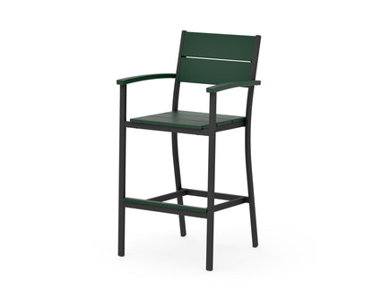 POLYWOOD Main Street Bar Arm Chair in Black / Green