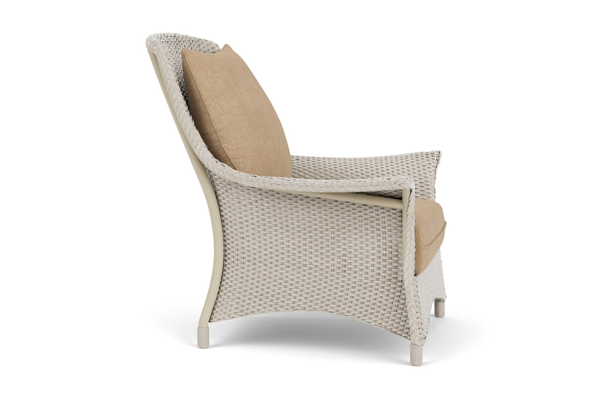 Lloyd Flanders Mandalay Lounge Chair in Linen with Hayden Sand fabric, view 4