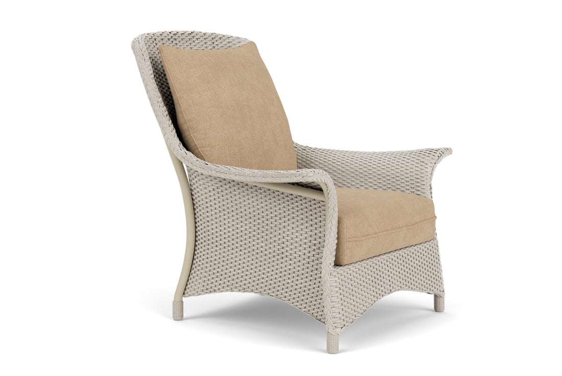 Lloyd Flanders Mandalay Lounge Chair in Linen with Hayden Sand fabric, view 3