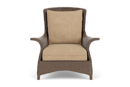 Lloyd Flanders Mandalay Lounge Chair in Bark with Hayden Sand fabric