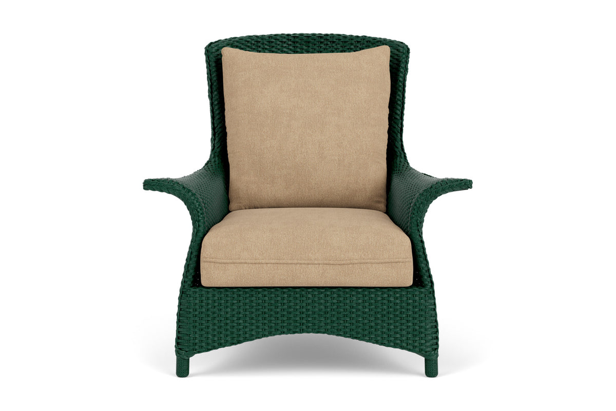 Lloyd Flanders Mandalay Lounge Chair in Woodland with Hayden Sand fabric