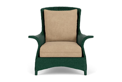 Lloyd Flanders Mandalay Lounge Chair in Woodland with Hayden Sand fabric