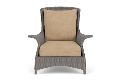 Lloyd Flanders Mandalay Lounge Chair in Pewter with Hayden Sand fabric