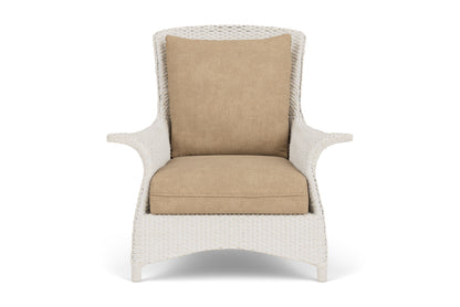 Lloyd Flanders Mandalay Lounge Chair in Antique White with Hayden Sand fabric