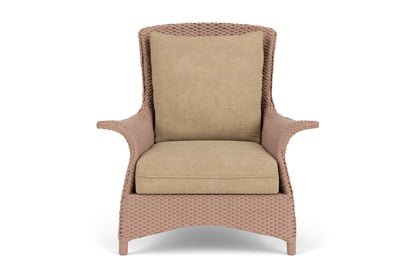 Lloyd Flanders Mandalay Lounge Chair in Rosewood with Hayden Sand fabric