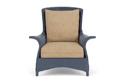Lloyd Flanders Mandalay Lounge Chair in Denim Blue with Hayden Sand fabric