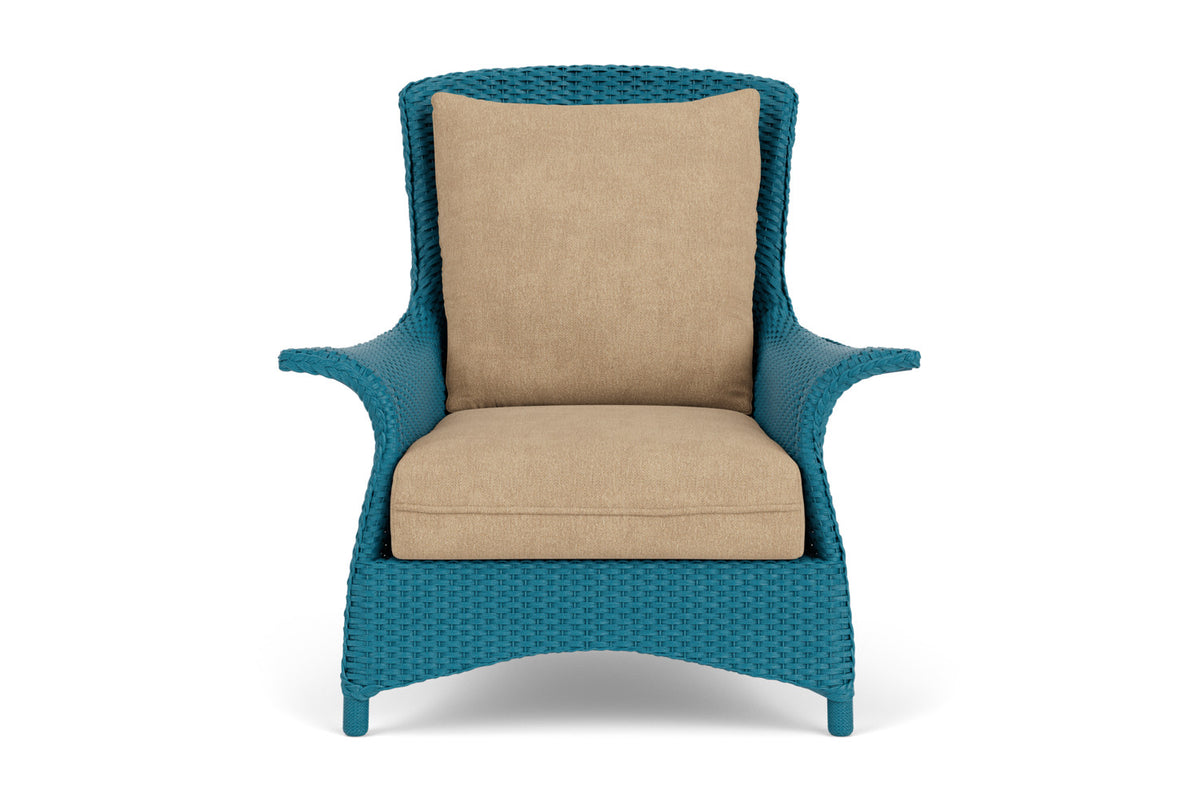 Lloyd Flanders Mandalay Lounge Chair in Peacock with Hayden Sand fabric