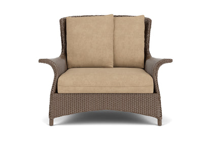 Lloyd Flanders Mandalay Chair and a Half in Bark with Hayden Sand fabric