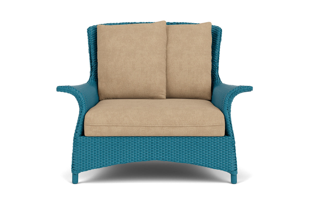 Lloyd Flanders Mandalay Chair and a Half in Peacock with Hayden Sand fabric