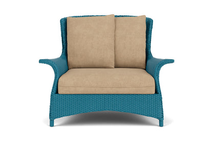 Lloyd Flanders Mandalay Chair and a Half in Peacock with Hayden Sand fabric