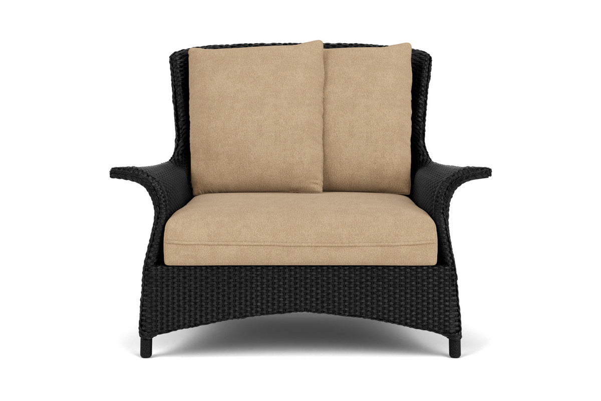 Lloyd Flanders Mandalay Chair and a Half in Ebony with Hayden Sand fabric
