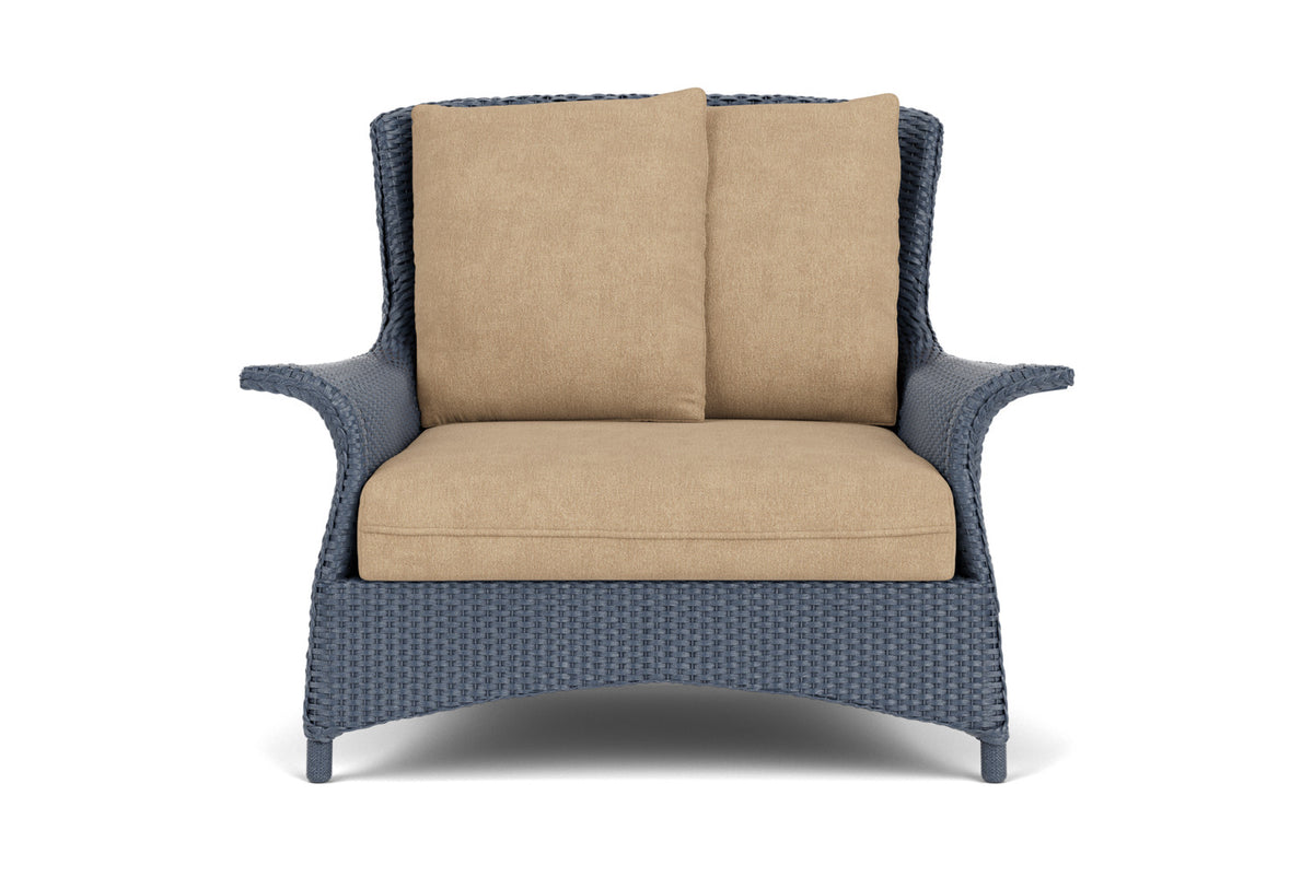 Lloyd Flanders Mandalay Chair and a Half in Denim Blue with Hayden Sand fabric