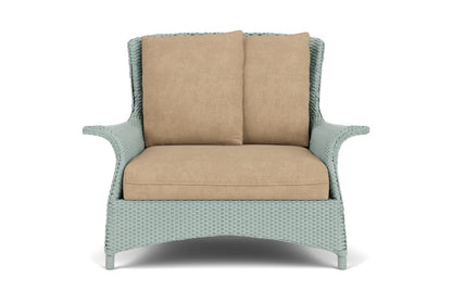 Lloyd Flanders Mandalay Chair and a Half in Sea Glass with Hayden Sand fabric